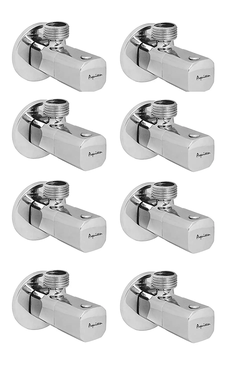 Aquieen Blanco Brass Silver Angle Valve Pack of 8 Piece