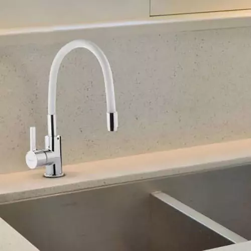 Hindware Basin Mixer Tap Brass Chrome Finish White, F920001