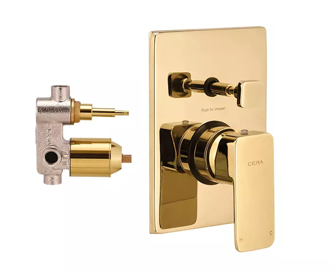 CERA Ruby High Flow Concealed Diverter French Gold, F1005721FG + F4030101FG (Set of 2 Pcs)