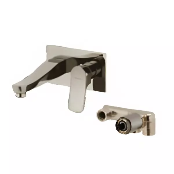 CERA Perla Single Lever Wall Mount Basin Mixer Graphite Grey F1012473GG + F4065101GG (Set of 2 Pcs)