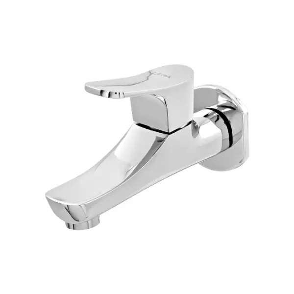 CERA Perla Quarter Turn Single Lever Wall Mount Bib Cock with Wall Flange and Aerator, F1012151