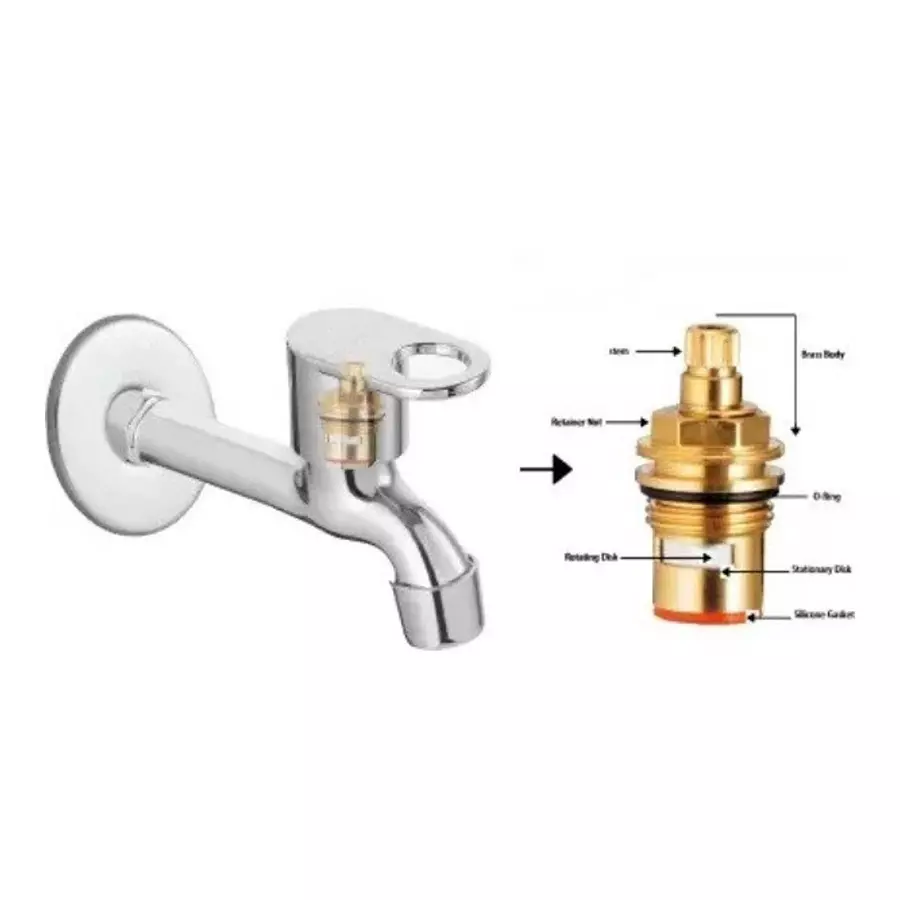 Fastgear Faucet Set with Shower Stainless Steel Chrome Finish Silver, FG1239 ( Pack of 4)