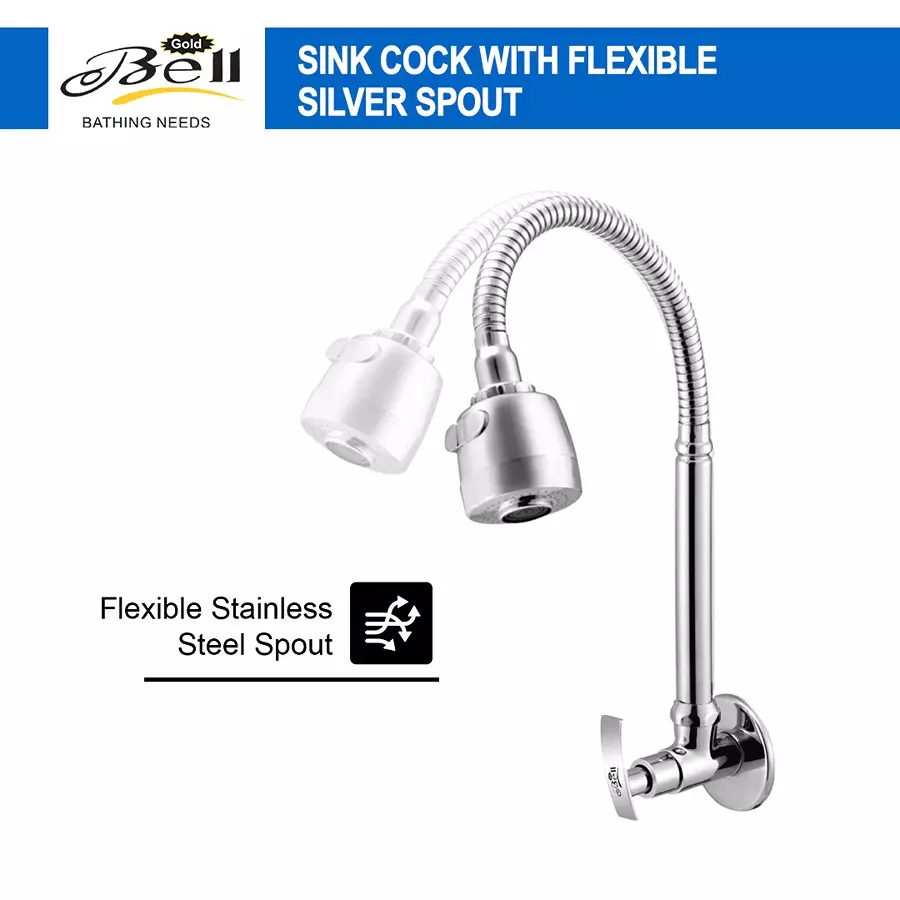 Gold Bell Soft Single Flow Brass Flexible Sink Cock, FLX-Sinkcock-Soft
