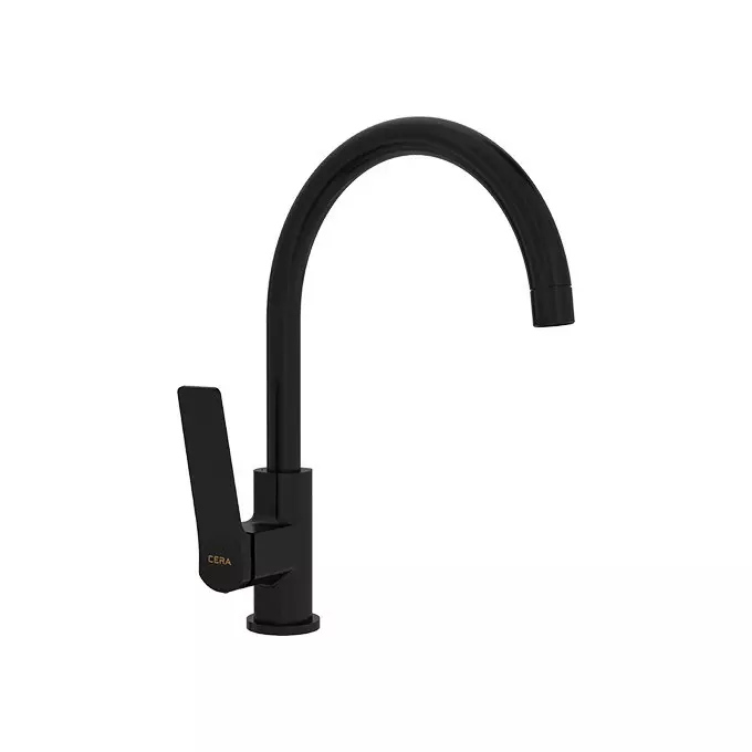 CERA Sylvina Sink Mixer Single Lever Deck Mount PVD Finish Black Matte, F1021551BM