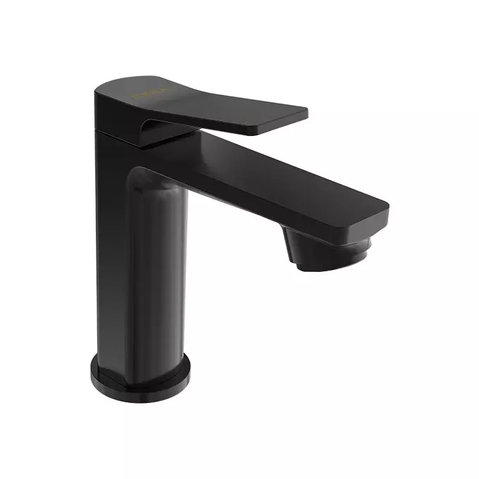 CERA Sylvina Pillar Cock Quarter Turn Deck Mount PVD Finish Black Matte with Aerator, F1021101BM