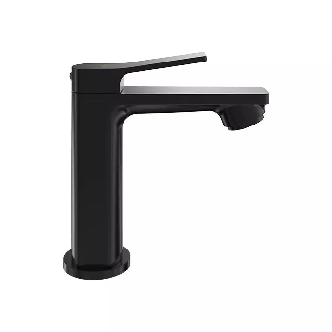 CERA Sylvina Pillar Cock Quarter Turn Deck Mount PVD Finish Black Matte with Aerator, F1021101BM