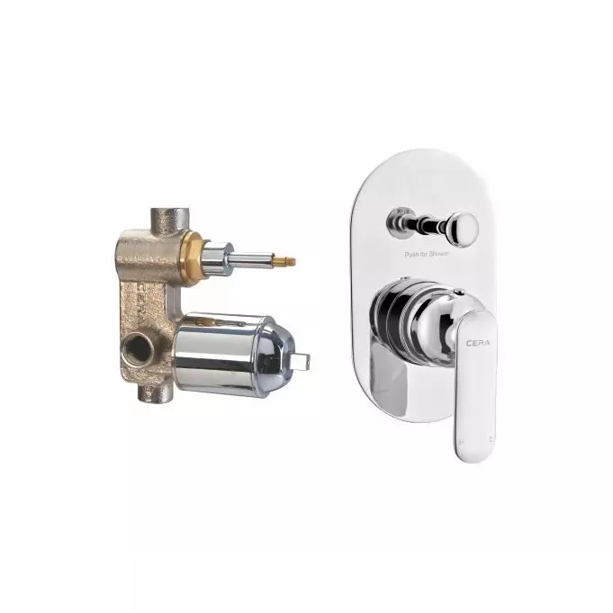 CERA BROOKLYN Diverter System Single Lever Exposed Part + Concealed Part Wall Mount Chrome, F1018722+F4030101