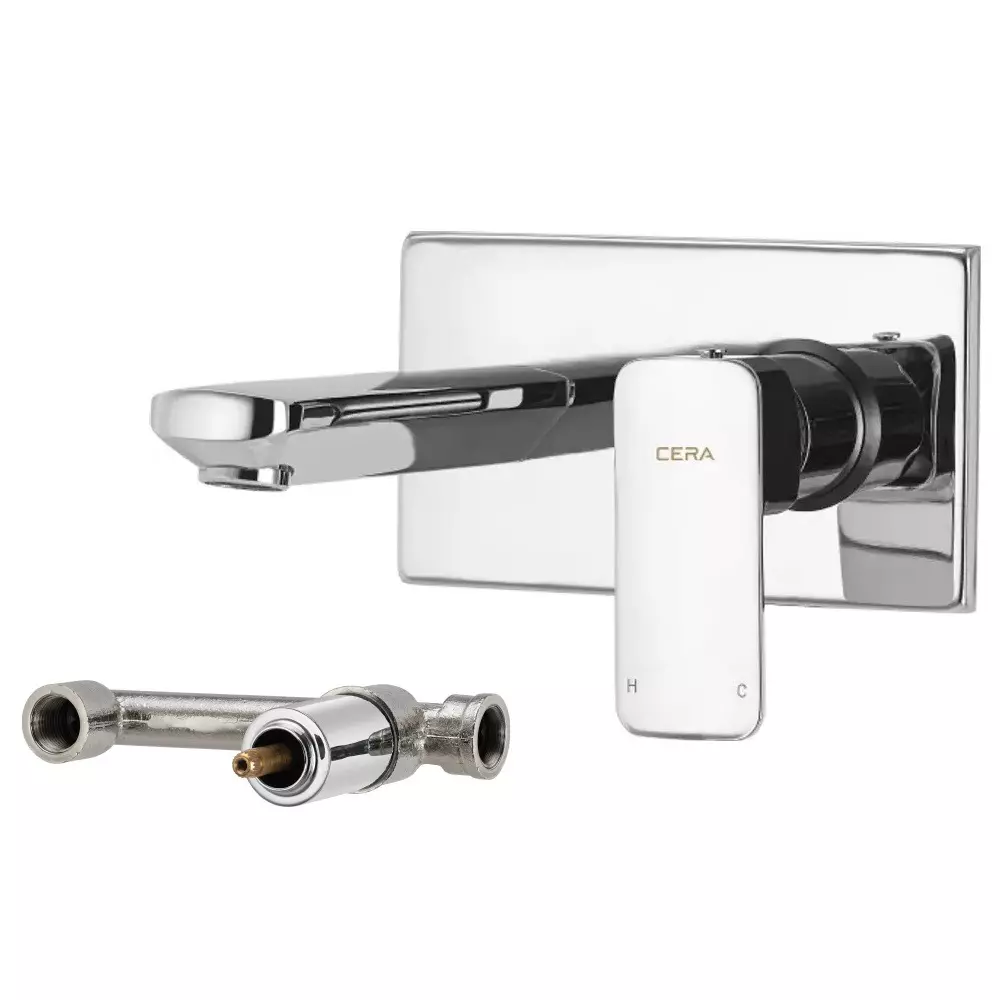 CERA RUBY Basin Mixer Single Lever Exposed Part + Concealed Part Deck Mount Chrome, F1005473+F4065103