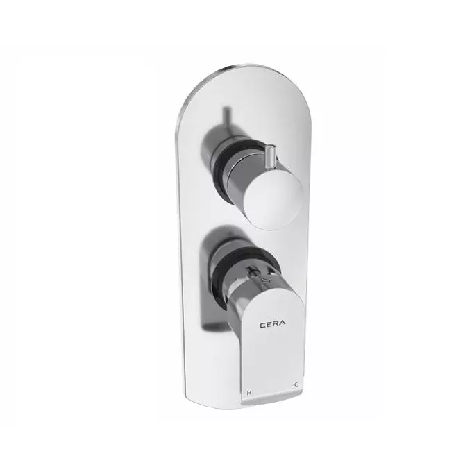 CERA CHROMO 3 Outlet Concealed Diverter Single Lever Wall Mount Silver, F1019732
