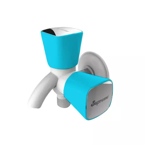 SUPREME Crown Series 2-Way Bib Tap Quarter Turn Plastic, Blue