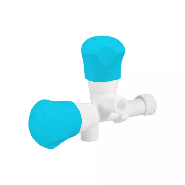 SUPREME Royal Series 2-Way Right Angle Stop Tap Full Turn Plastic 15 mm, Blue