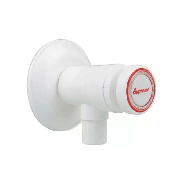 SUPREME Economy Series Push Tap with Flange (Plain) Quarter Turn Plastic 15 mm, White