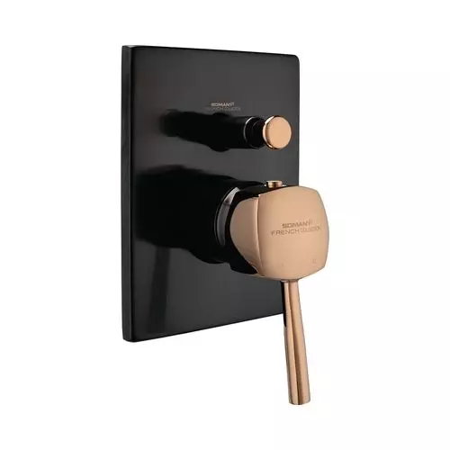 Somany Exposed Part of High Flow/3 Inlet Diverter French Collection Diamante Series Mixed Black Wall Mount, 272111370181