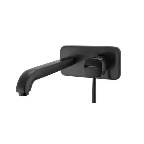 Somany Exposed Part of Concealed Basin Mixer & Handle For SLBM WM French Collection Diamante Series All Black, 272111370141 + 272151370041