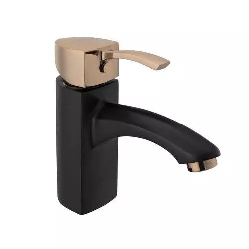 Somany Single Lever Basin Mixer French Collection Arizona Series Mixed Black Finish Metal Body Deck Mount, 272111400041