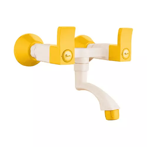 TRIJAL Spark Plus Wall Mixer White, Gold 15 mm Thread & 20 mm Spindle, SRP-115 (Pack of 12)