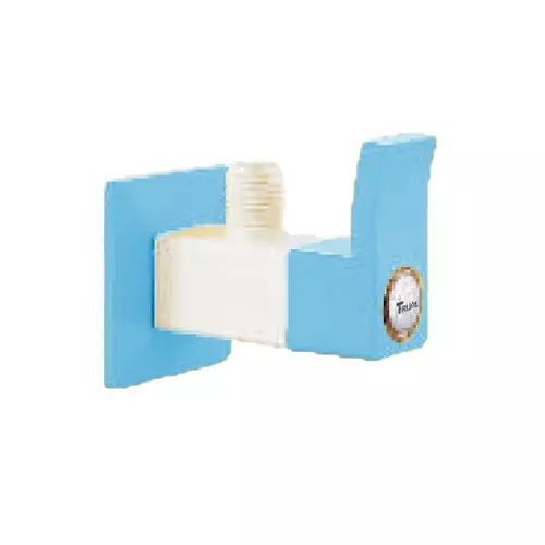 TRIJAL Guppy Pluse Angle Cock With Flange White, Blue 15 mm Thread & 20 mm Spindle, GPP-102 (Pack of 24)