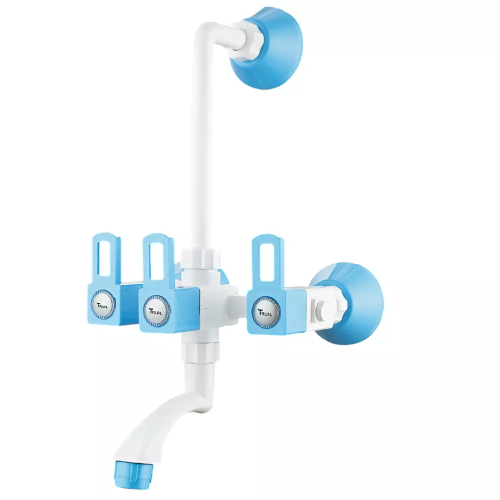 TRIJAL Star Wall Mixer with L Bend White, Blue, STR-116