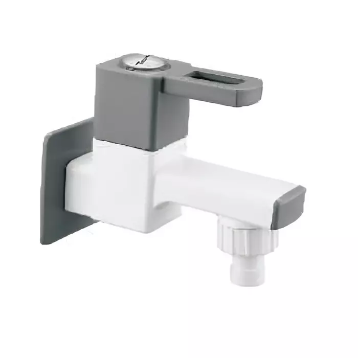 TRIJAL Star Plus Washing Machine Tap with Flange White, Grey, STP-120