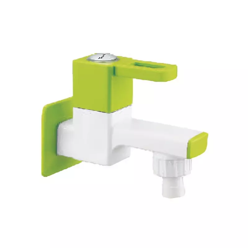 TRIJAL Star Plus Washing Machine Tap with Flange White, Green, STP-120