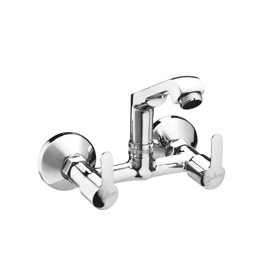 Jabra Sink Mixer Tap (H) Aqua Series Brass Chrome Finish Wall Mount Silver