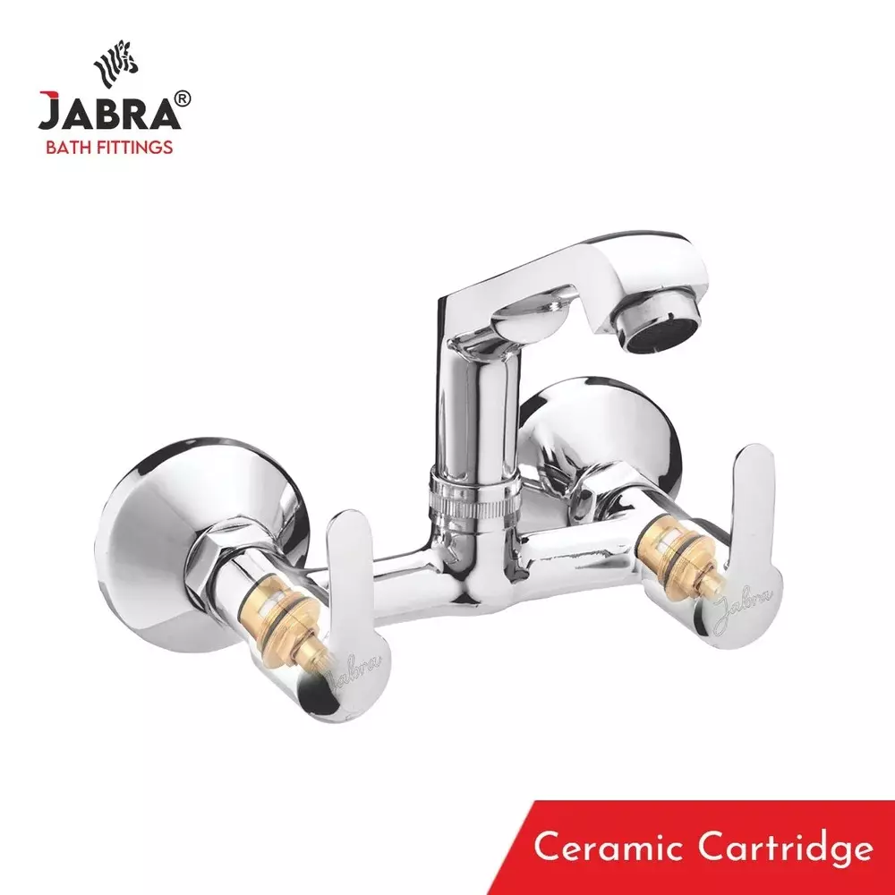 Jabra Sink Mixer Tap (H) Aqua Series Brass Chrome Finish Wall Mount Silver