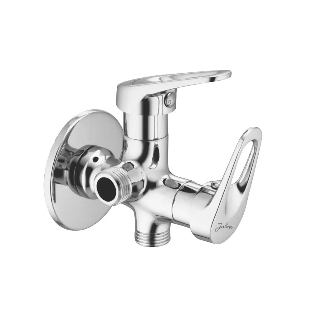Jabra 2 in 1 Angle Cock Dezo Series Brass Chrome Finish Wall Mount Silver