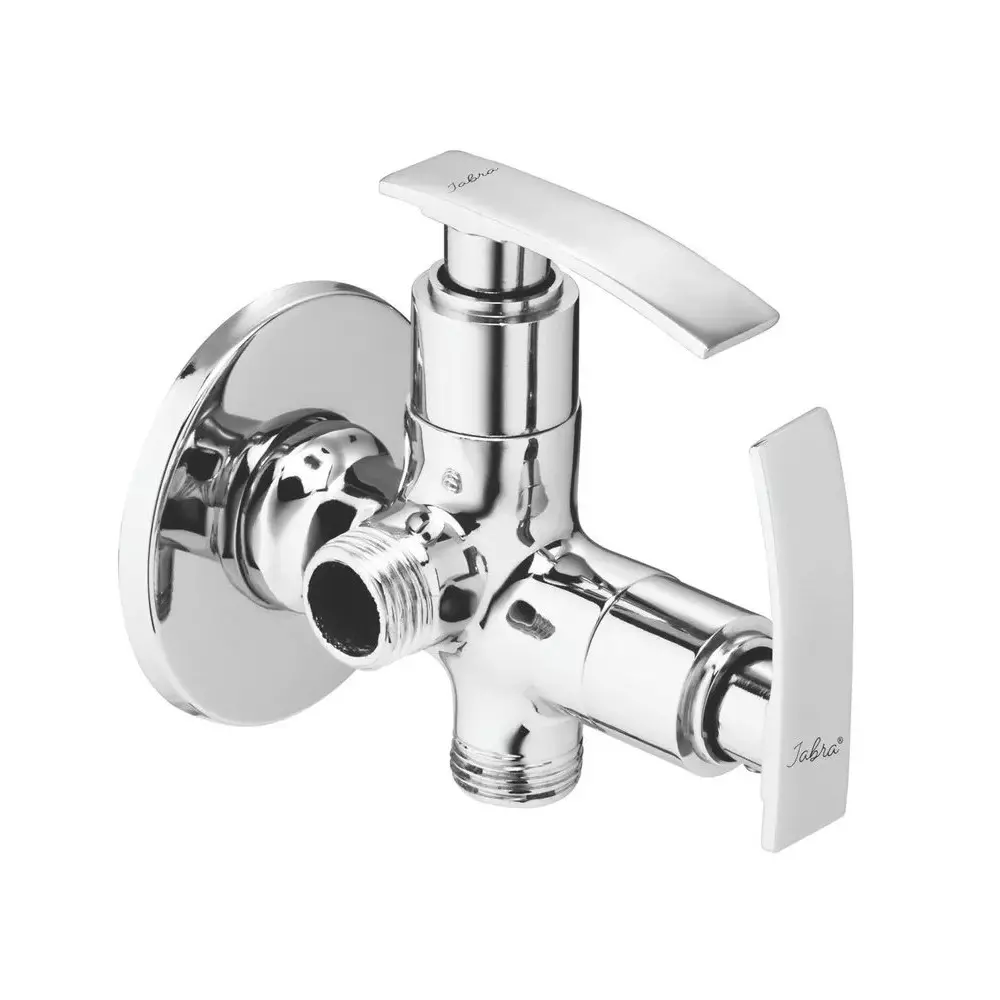 Jabra 2 in 1 Angle Cock Soft Series Brass Chrome Finish Wall Mount Silver