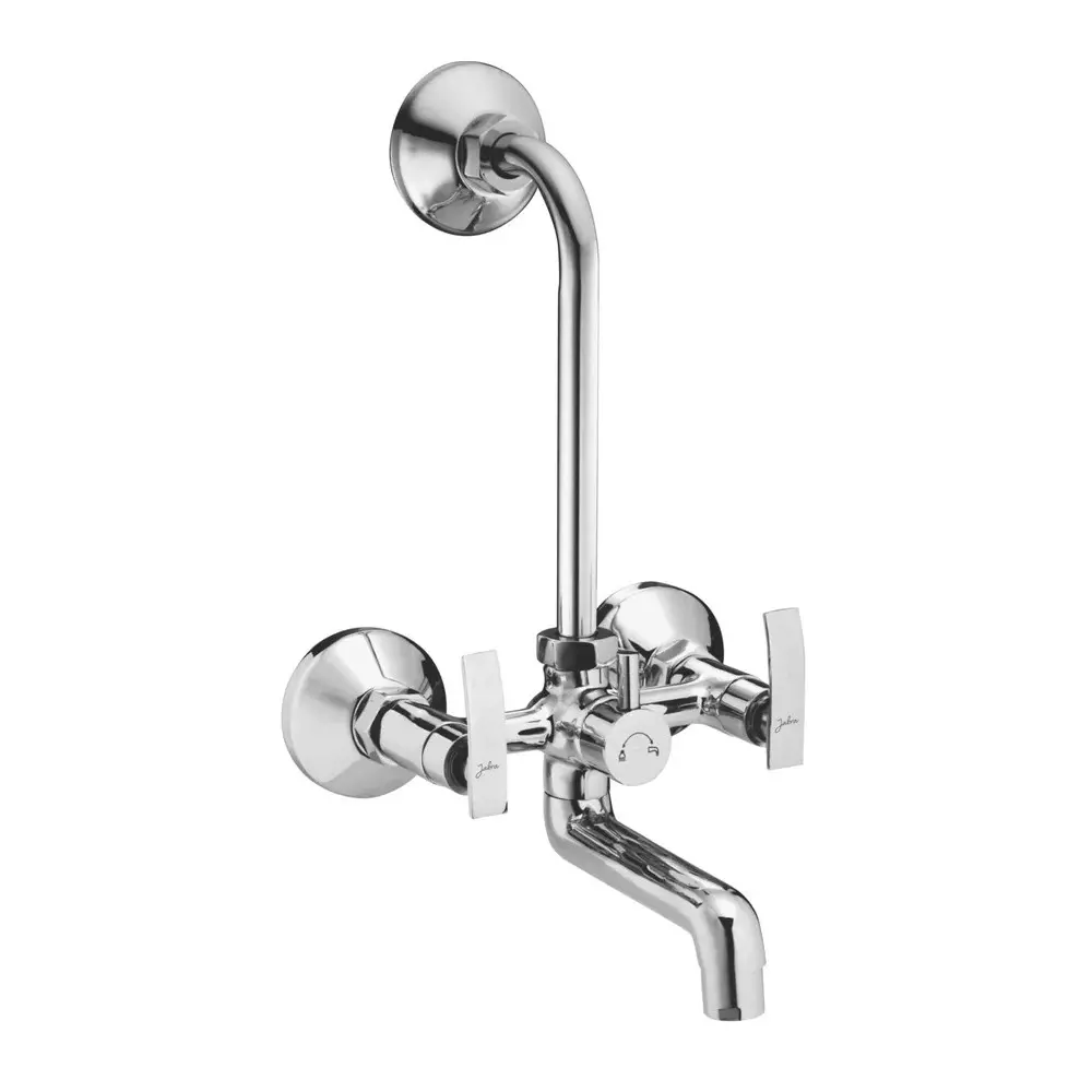 Jabra 3 in 1 Wall Mixer With L-Bend Soft Series Brass Chrome Finish Wall Mount Silver