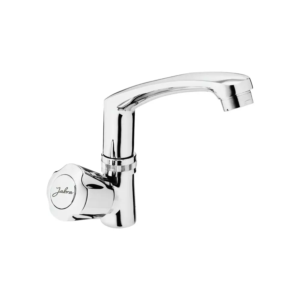 Jabra Swan Neck (H) Sleek Series Brass Chrome Finish Deck Mount Silver