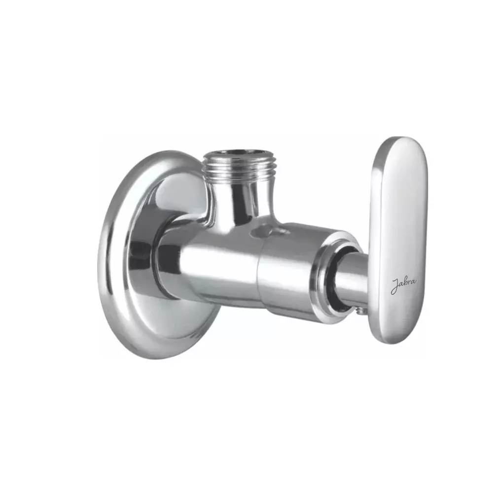 Jabra Angle Cock (L) Leaf Series Brass Chrome Finish Wall Mount Silver