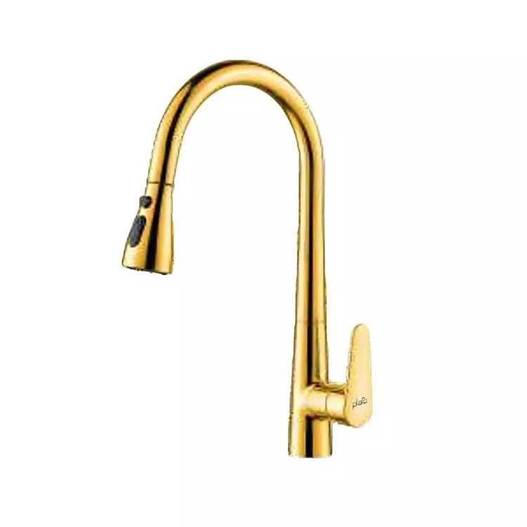 PLATO MIKADO Series Single Lever Sink Mixer with Pull-out Spout Table Mount Gold, KF-105 GD