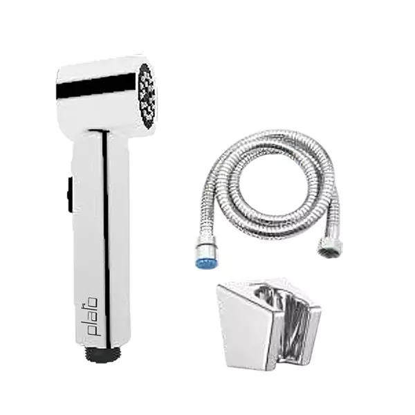 PLATO YULA Series Health Faucet Set Silver with Wall Hook & 1.5 m SS 304 Tube, 7349