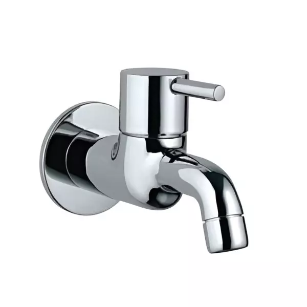 CASLLA Bib Cock Long body with Wall Flange Cobalt Series Brass Chrome Finish Silver, CAT-CHR-922316A