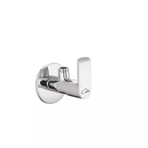 CASLLA Angle Valve with Wall Flange Curl Series Brass Chrome Finish Silver, CRL-CHR-832320