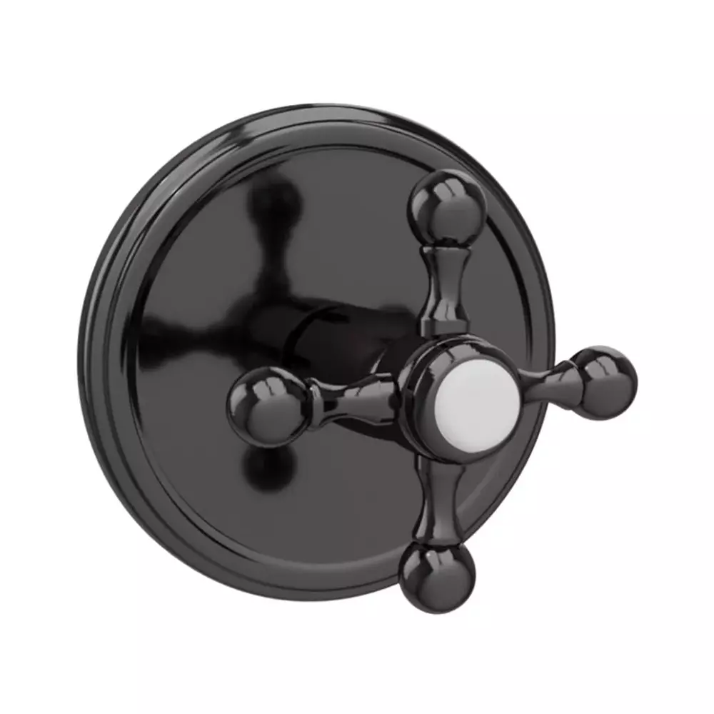 Jaquar 4-Way Divertor For Concealed Fitting With Builtin Non-Return Valves With Divertor Handle Black Chrome Finish, QQT-BCH-7421