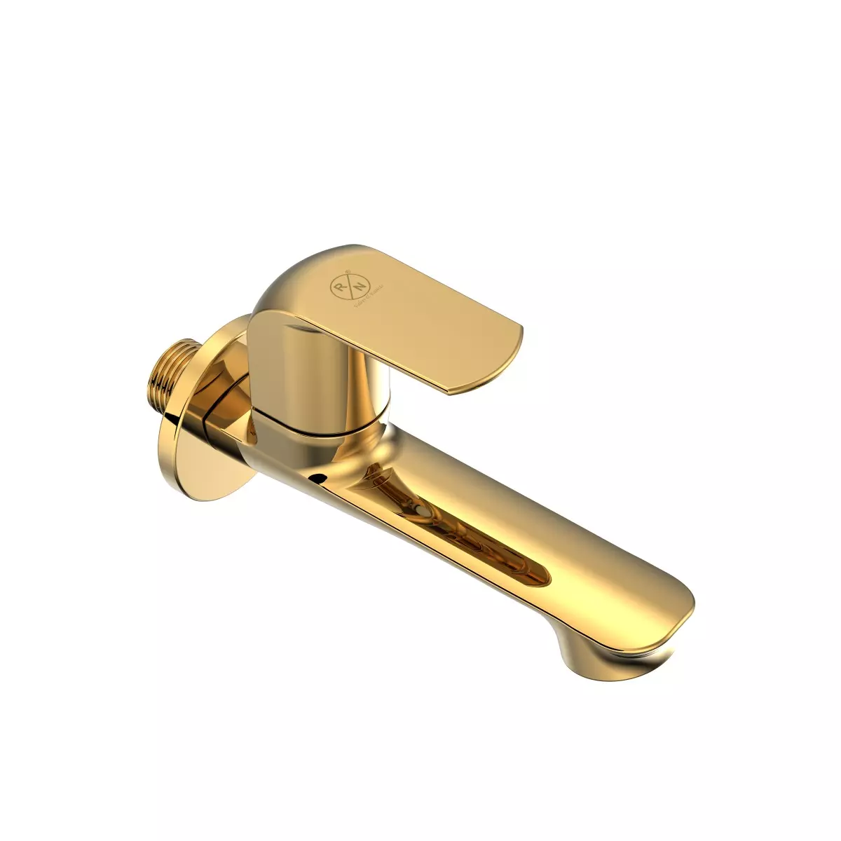 RN Extra Long Nose BIB Tap With Flange Golden Stainless Steel 1/2 Inch (15 mm) Size for Bathroom & Toilets Use, RNSOP32G03