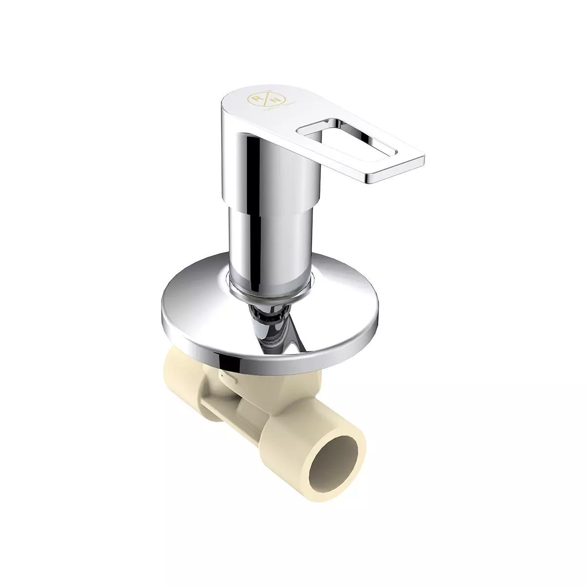 RN Asperion Collection Concealed Stop Tap Chrome Plated 1/2 Inch (15 mm) Size CPVC for 20 mm Pipelines Use, RNASP24G04