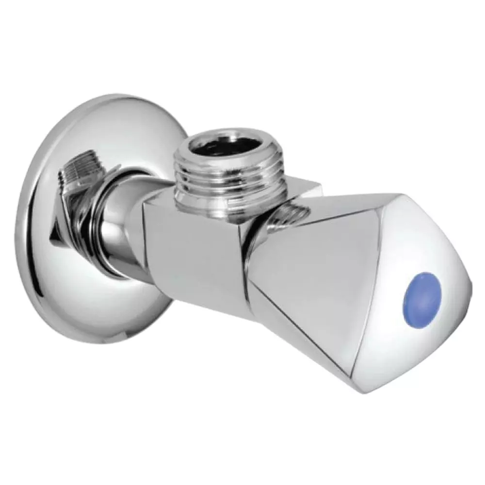 IVAS Angle Tap with Flange Wall Mounted Chrome Finish Silver for Bathroom & Toilets Use, IM12008941