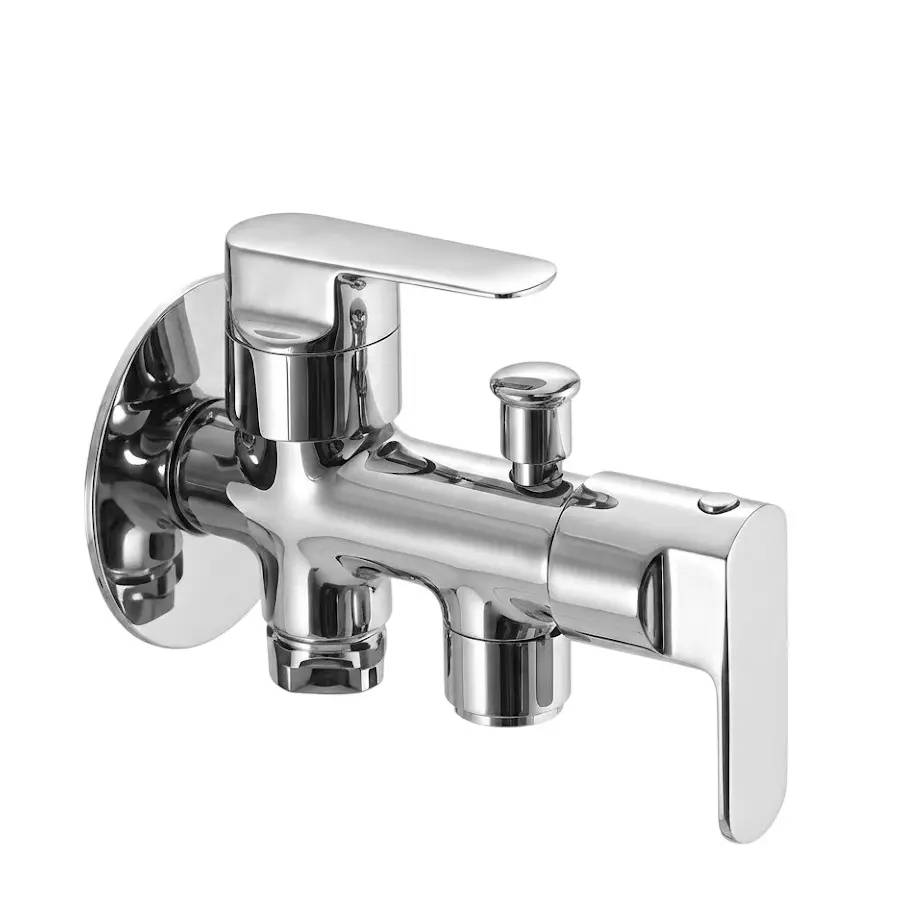 PLUMBER Ecoline Series Eon Range Angle Tap Two Way, Chrome Finish and Wall Mounted, EON-0599