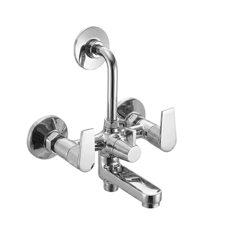 PLUMBER Ecoline Series Eros Range Wall Mixer Telephonic With 'L' Bend, Wall Mounted and Chrome Finish, EOS-5100LB