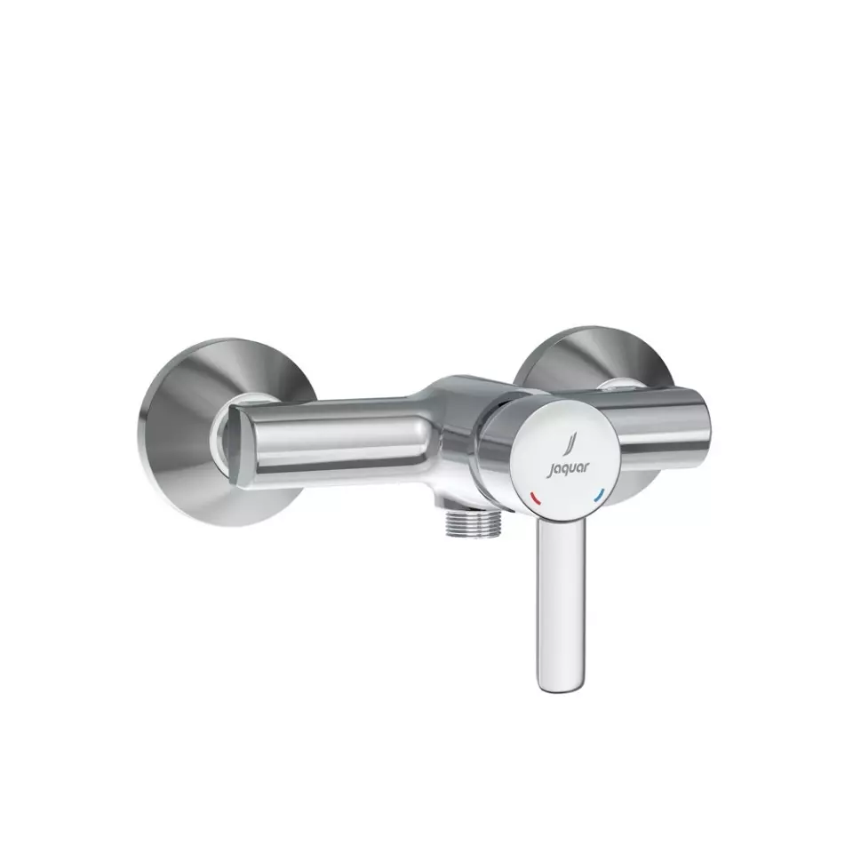 Jaquar Fusion Prime Single Lever Exposed Shower Mixer Tap with Connecting Legs & Wall Flange Silver Stainless Steel for Connection to Hand Shower Use, FUP-CHR-29149PM