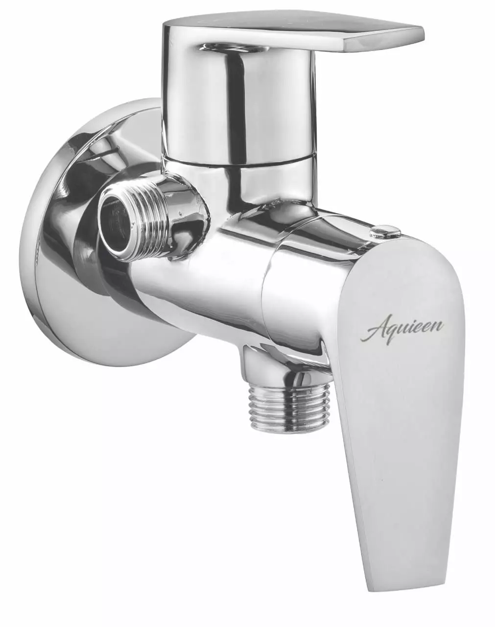 Aquieen 2 in 1Entice Brass Silver Angle Valve Each of 1 Piece