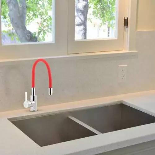 Hindware Basin Mixer Tap Brass Chrome Finish Red, F920004