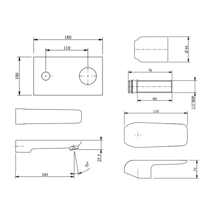 Hindware Fluid Basin Mixer Tap Brass Chrome Finish Silver, F400013