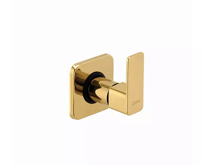 CERA Ruby Single Lever Stop Cock for 15 mm Pipe Line with Inner Head French Gold, F1005351FG