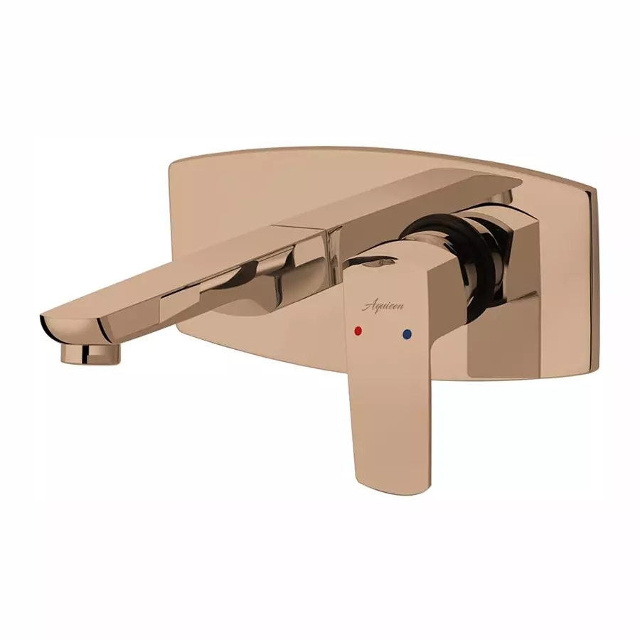 Aquieen Zura Basin Mixer Tap Brass & Copper Wall Mount Rose Gold, AQN 916