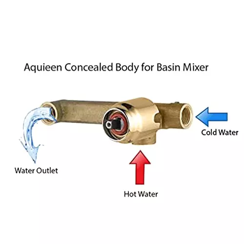 Aquieen Zura Basin Mixer Tap Brass & Copper Wall Mount Rose Gold, AQN 916