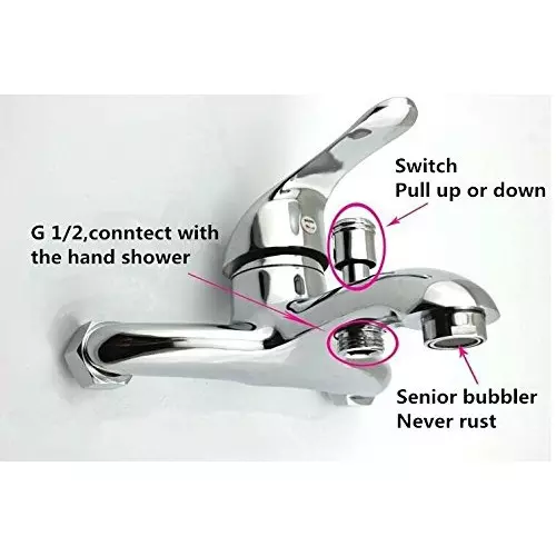 Aquieen Bath Tub Mixer with Hand Shower, SS 304 Grade Shower Tube & Wall Hook, AQN 899