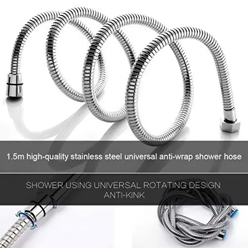 Aquieen Bath Tub Mixer with Hand Shower, SS 304 Grade Shower Tube & Wall Hook, AQN 899